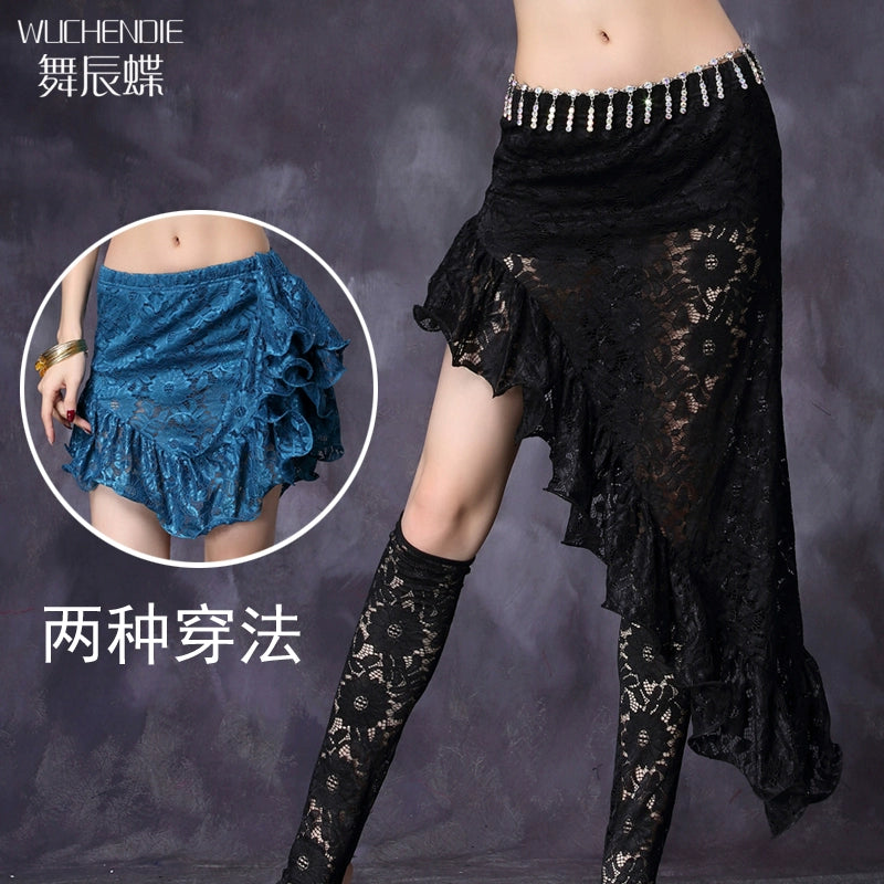 ruopa ferminino para danca Belly Dance Dress New Arrival Bottoms Leotards Sexy Lace Beveled Skirt Skirt