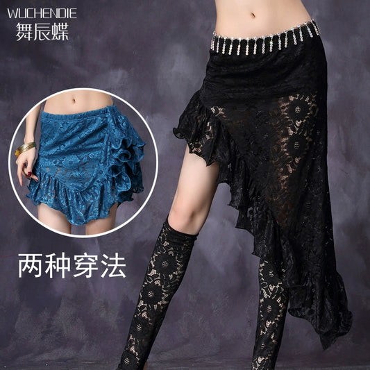 ruopa ferminino para danca Belly Dance Dress New Arrival Bottoms Leotards Sexy Lace Beveled Skirt Skirt